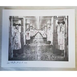 Gus Fink "Conform" signed blotter art print new  lowbrow darkart perforated art